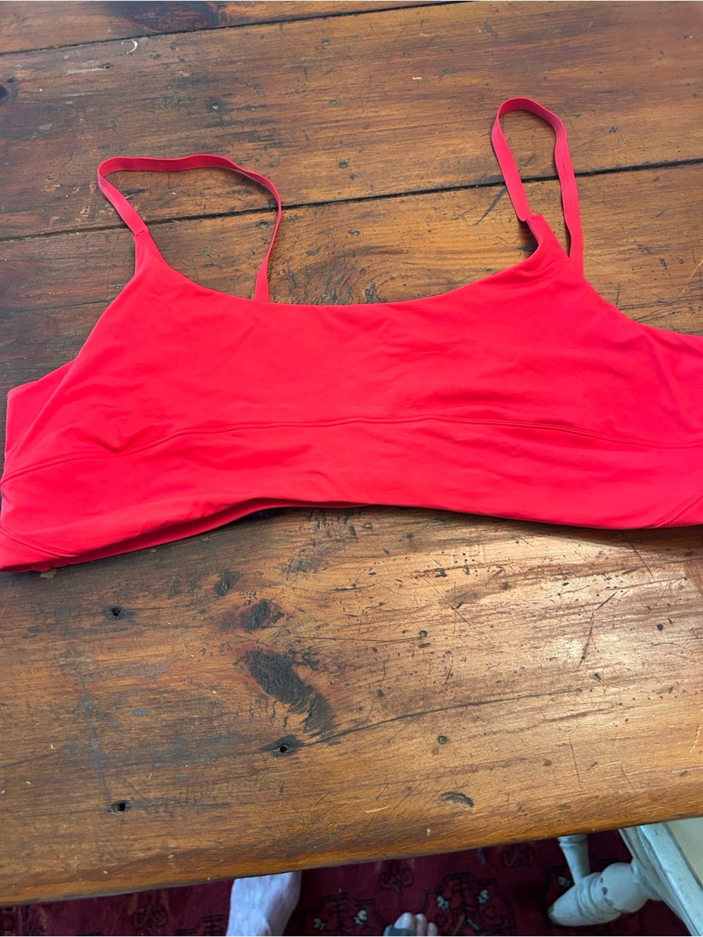 Everlane Red Strappy swim top.
